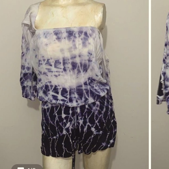 hippie love Other - Adorable  tie dye purple romper (shorts and long sleeve) S